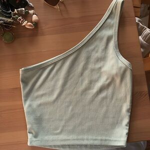 Light blue one shoulder top